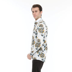 Xact Men's Rose Print Long Sleeved Shirt, Regular Fit