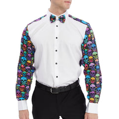 Xact Men's Printed Tuxedo Shirt, Double/French Cuff, Regular Fit, Bow Tie & Cuff Links Included-Main Image