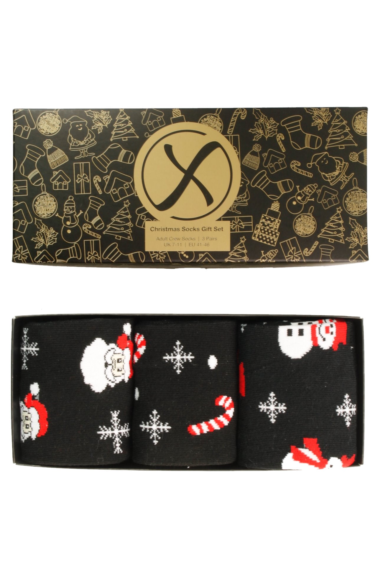 Xact Mens Christmas Xmas Socks Gift Box - UK 7-11 (3-Pack)-3