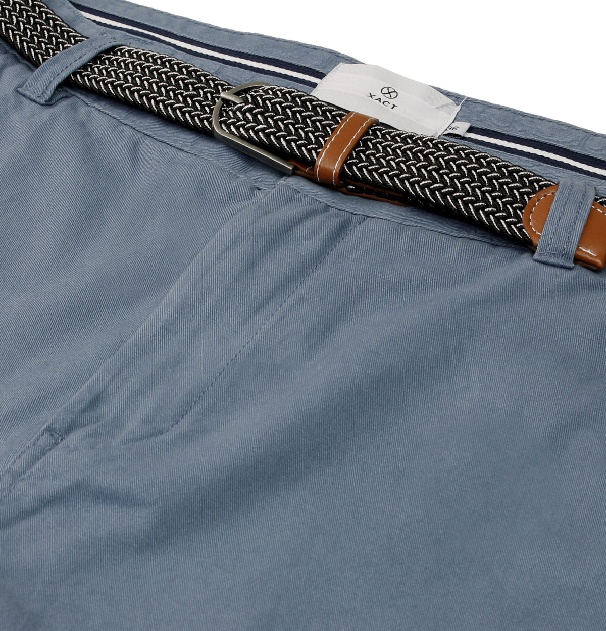 Xact Men's Premium Tailored Chino Shorts With Belt-4