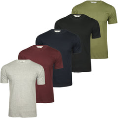 Xact Mens 5-Pack Plain Crew Neck Cotton T-Shirts-Main Image