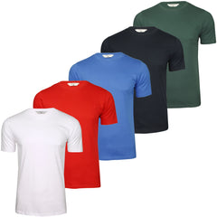 Xact Mens 5-Pack Plain Crew Neck Cotton T-Shirts-Main Image