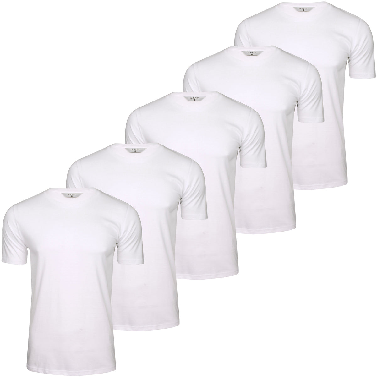 Xact Mens 5-Pack Plain Crew Neck Cotton T-Shirts-Main Image