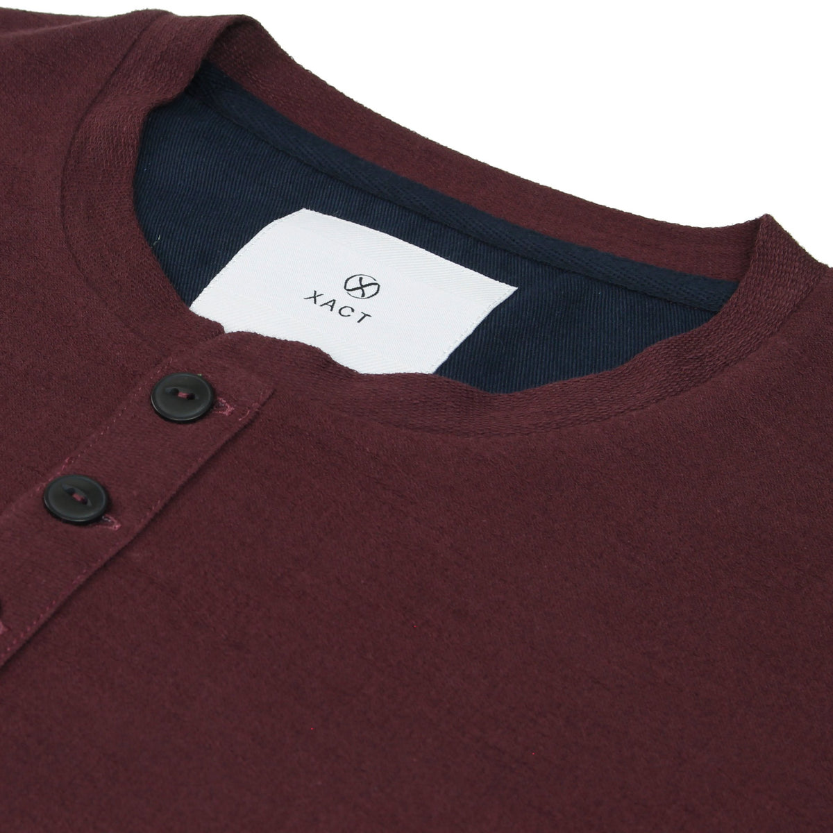 Xact Men's Collarless Grandad Henley T-Shirt, Long Sleeve, 100% Cotton, 200 GSM-4
