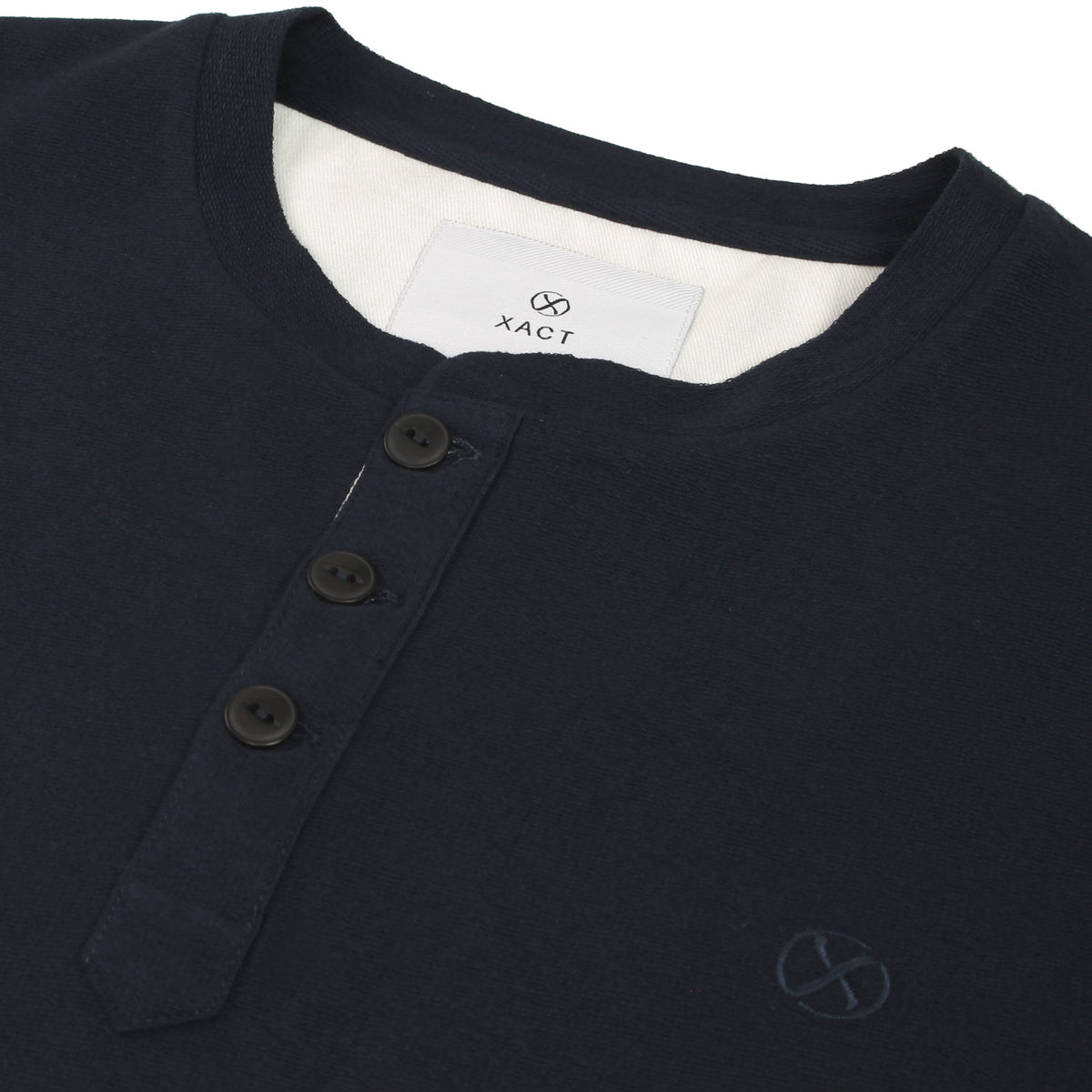 Xact Men's Collarless Grandad Henley T-Shirt, Long Sleeve, 100% Cotton, 200 GSM-4