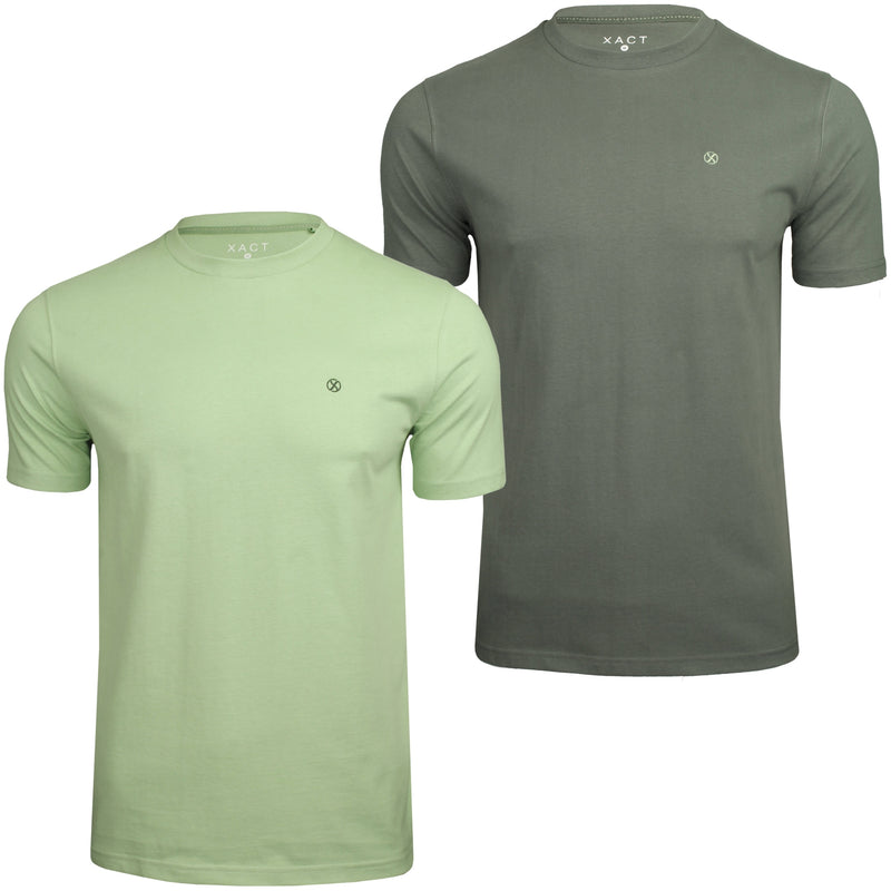 Xact Men's 2-Pack Premium Crew Neck T-Shirt, 200 GSM, 100% Cotton, Soft Touch Peached Finish, Short Sleeve-Main Image