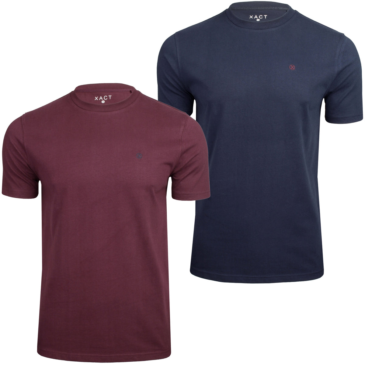 Xact Men's 2-Pack Premium Crew Neck T-Shirt, 200 GSM, 100% Cotton, Soft Touch Peached Finish, Short Sleeve-Main Image