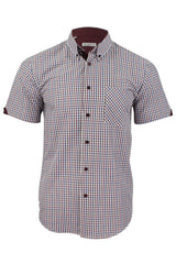 Xact Mens Check Shirt Short Sleeves-Main Image