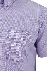 Mens Short Sleeved Shirt by Xact Clothing Micro Gingham Check-2