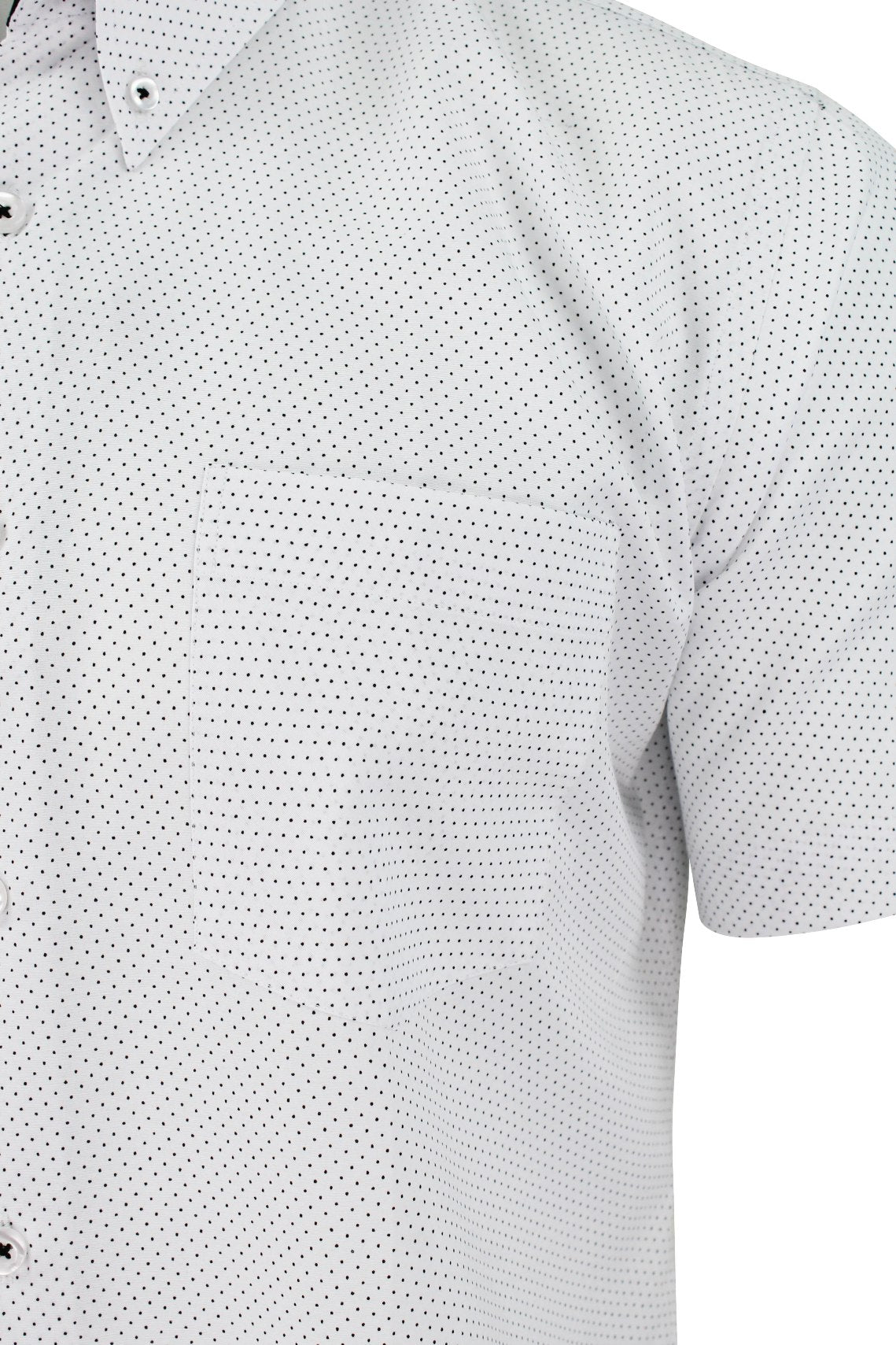 Mens Short Sleeved Shirt by Xact Clothing Mini Polka Dot-2