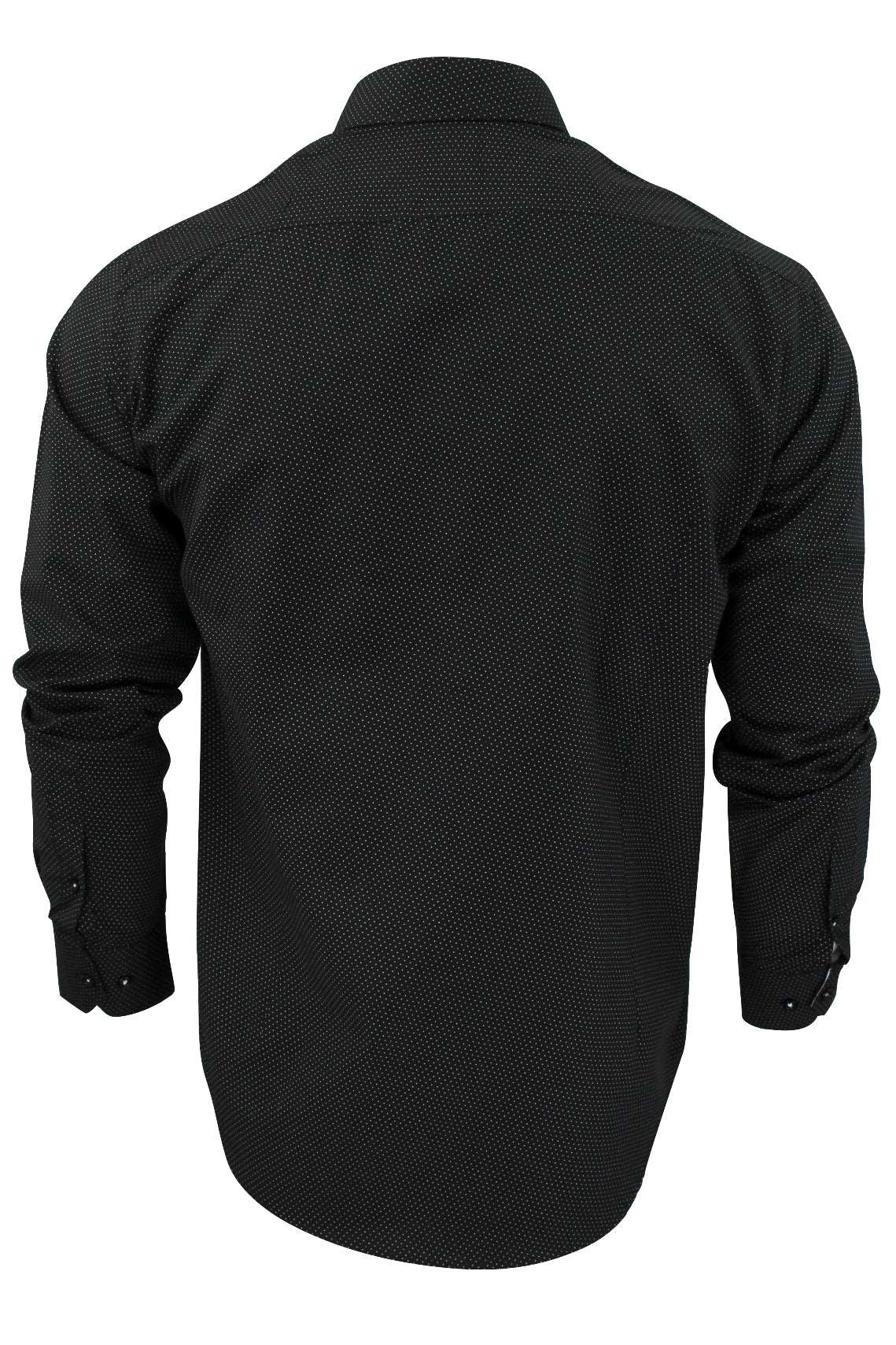 Mens Long Sleeved Shirt by Xact Clothing Mini Polka Dot-3