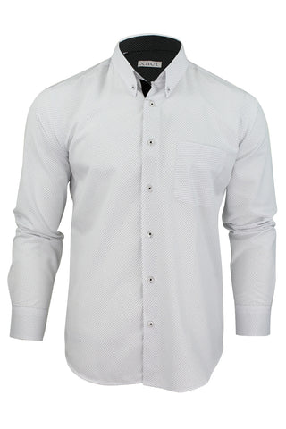 Mens Long Sleeved Shirt by Xact Clothing Mini Polka Dot-Main Image