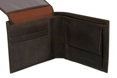 Mens Xact Clothing Genuine Leather Wallet Embossed Hasta La Vista (Dark Khaki)-3