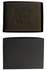 Mens Genuine Leather Wallet by Xact Clothing Embossed Hasta La Vista-4