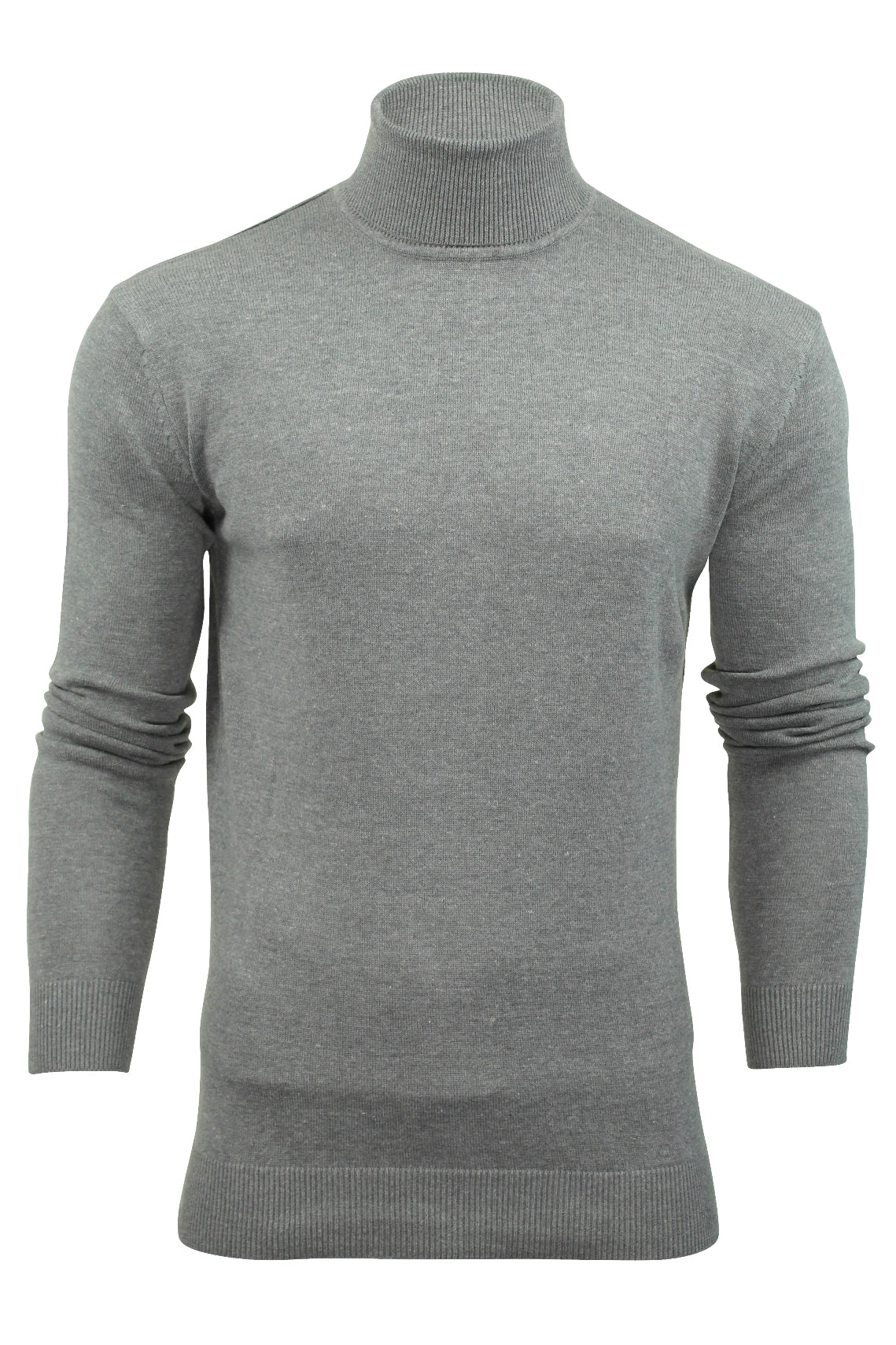 Mens Roll-Neck Jumper by Xact Long Sleeved (Heather Grey)-Main Image