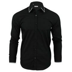 Xact Mens Fashion Shirt With Collar & Cuff Trim-Main Image
