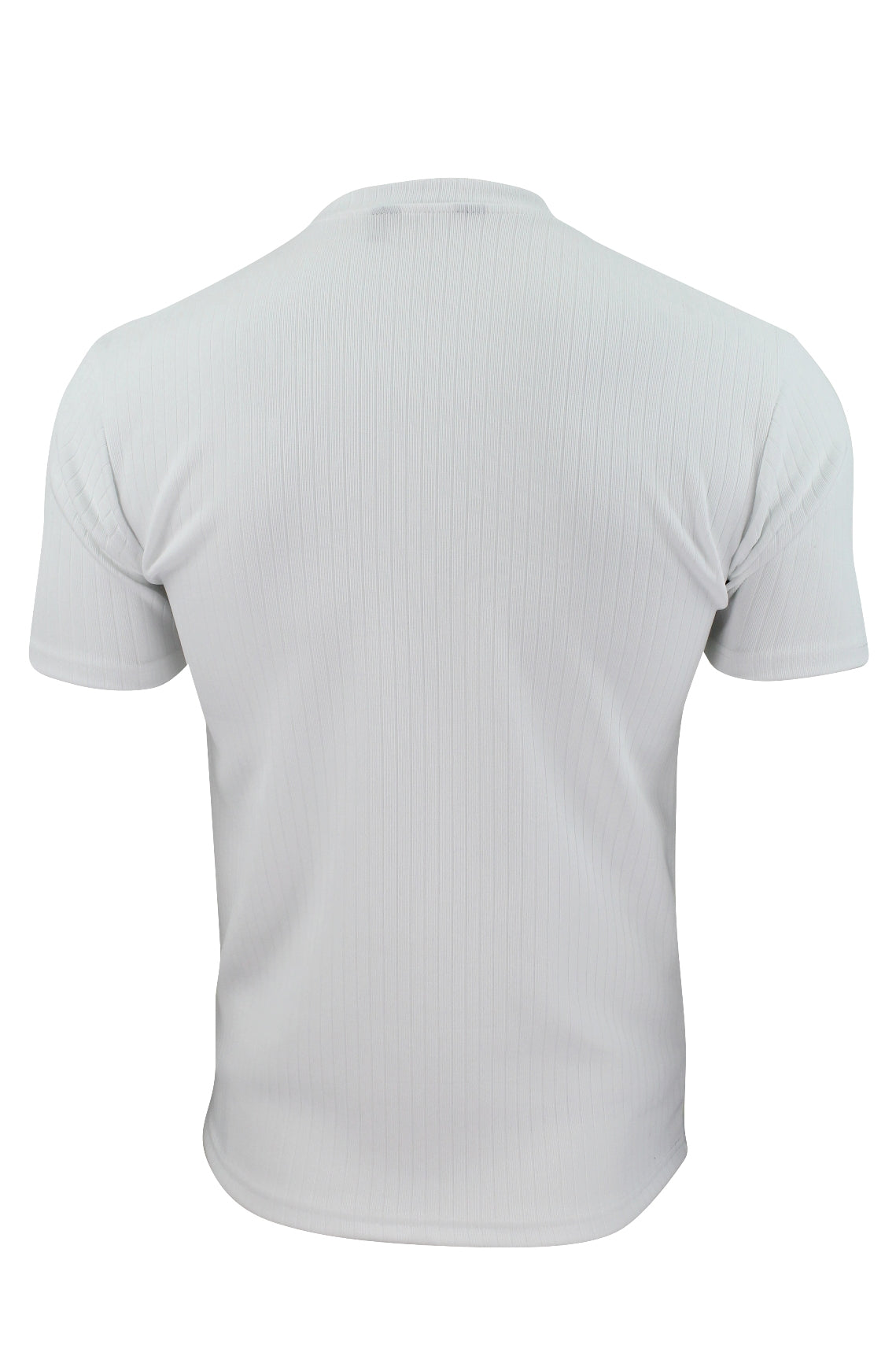 Mens Rib T-Shirt by Xact Clothing Crew Neck (White)-3