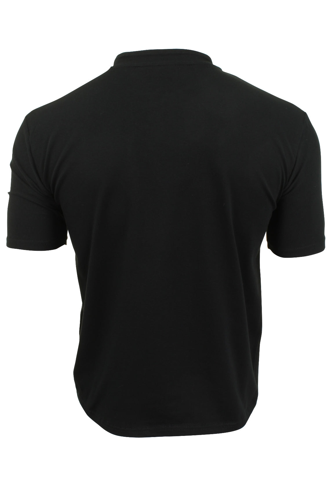 Mens Grandad T-Shirt by 'Xact' Short Sleeved (Black)-3