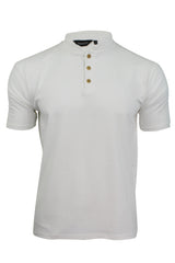 Mens Grandad T-Shirt by 'Xact' Short Sleeved (White)-Main Image