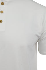 Mens Grandad T-Shirt by 'Xact' Short Sleeved (White)-2