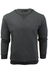 Mens Crew Neck Sweatshirt Jumper by Xact Long Sleeved (Dark Grey)-Main Image