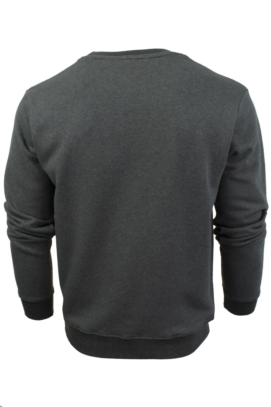 Mens Crew Neck Sweatshirt Jumper by Xact Long Sleeved (Dark Grey)-3