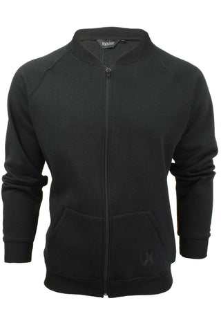 Mens Zip Through Sweatshirt Jumper by Xact Long Sleeved (Black)-Main Image