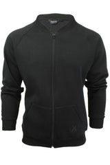 Mens Zip Through Sweatshirt Jumper by Xact Long Sleeved (Black)-Main Image