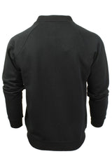 Mens Zip Through Sweatshirt Jumper by Xact Long Sleeved (Black)-3