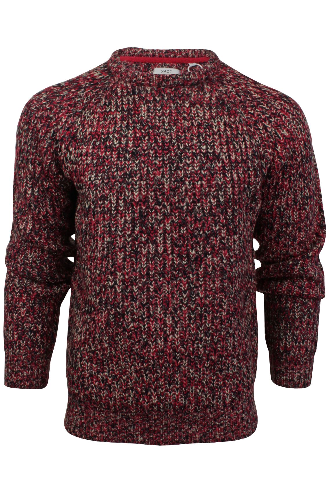 Mens Twist Crew Neck Jumper by Xact Long Sleeved (Red)-Main Image