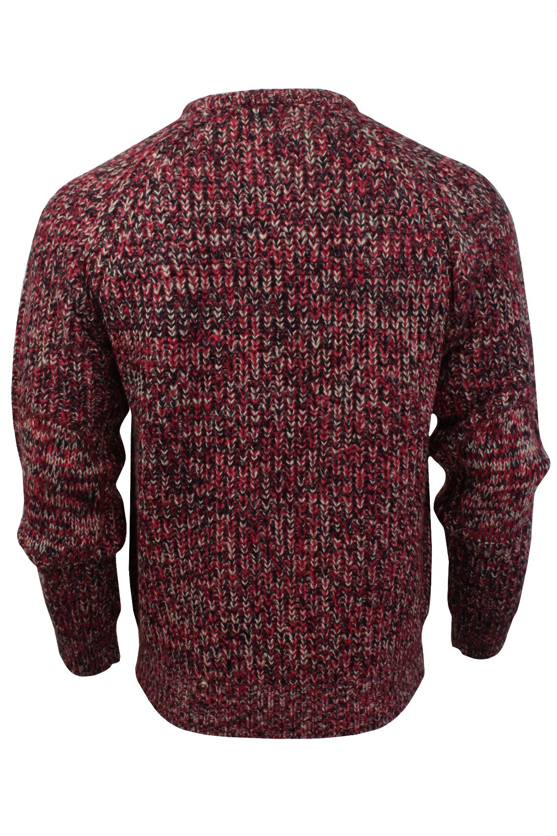 Mens Twist Crew Neck Jumper by Xact Long Sleeved (Red)-3