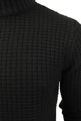 Xact Mens Textured Knit Turtle Neck Jumper-2