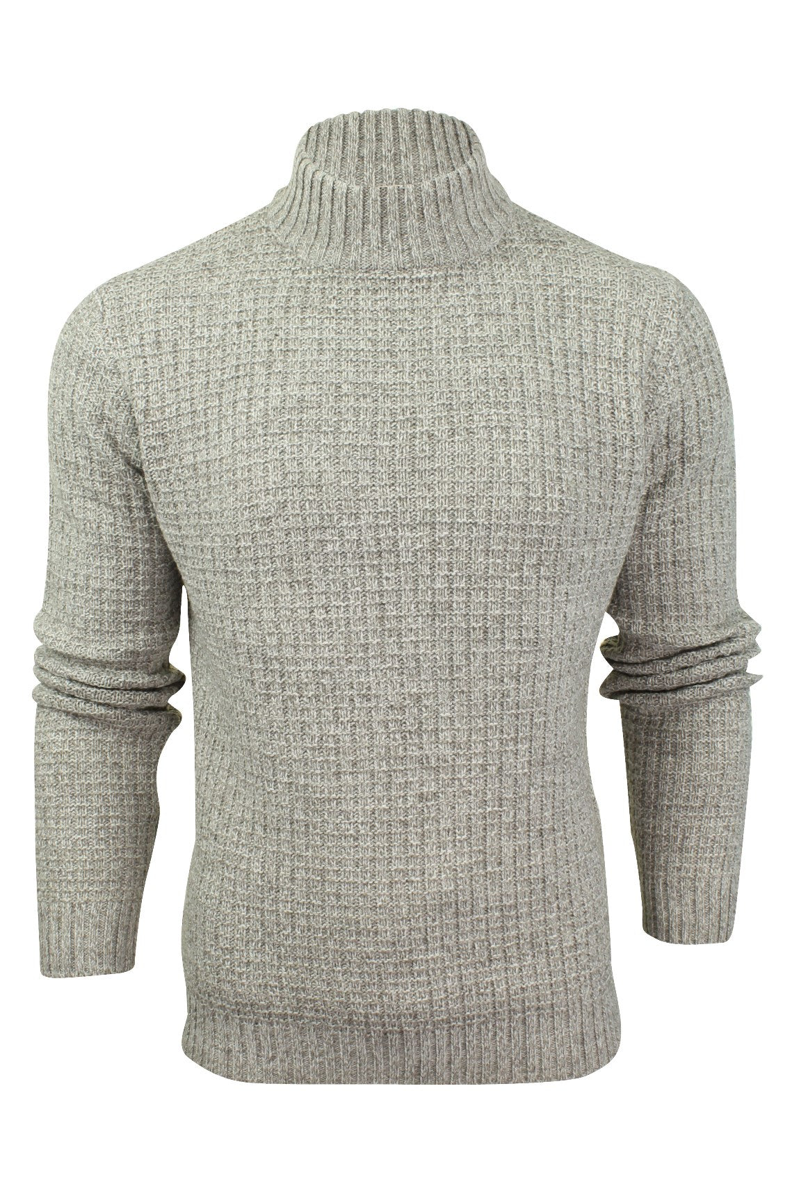 Xact Mens Textured Knit Turtle Neck Jumper-Main Image