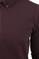 Xact Mens Polo Shirt Casual  Cotton Rich Pique polo Golf Long Sleeved-2