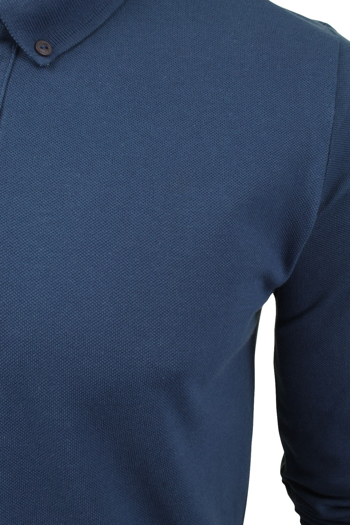Xact Mens Polo Shirt Casual  Cotton Rich Pique polo Golf Long Sleeved-2