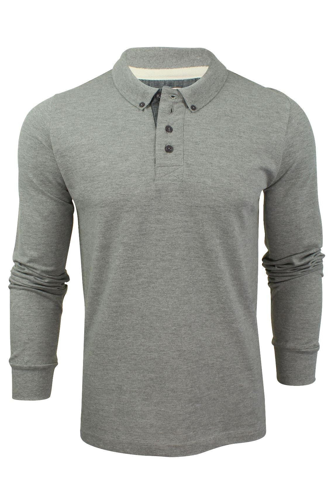 Xact Mens Polo Shirt Casual  Cotton Rich Pique polo Golf Long Sleeved-Main Image