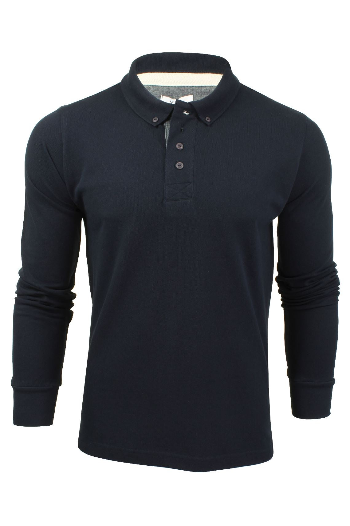 Xact Mens Polo Shirt Casual  Cotton Rich Pique polo Golf Long Sleeved-Main Image