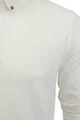 Mens Polo T-Shirt by Xact Long Sleeved (Ecru)-2