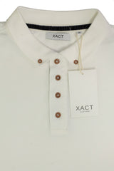 Mens Polo T-Shirt by Xact Long Sleeved (Ecru)-4