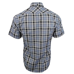 Mens Short Sleeve Check Shirt Button Down Collar Slim Fit By Xact-2