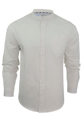 Xact Mens Grandad Collar Nehru Oxford Shirt 'Gustus' Long Sleeved-Main Image