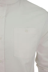 Xact Mens Grandad Collar Nehru Oxford Shirt 'Gustus' Long Sleeved-2