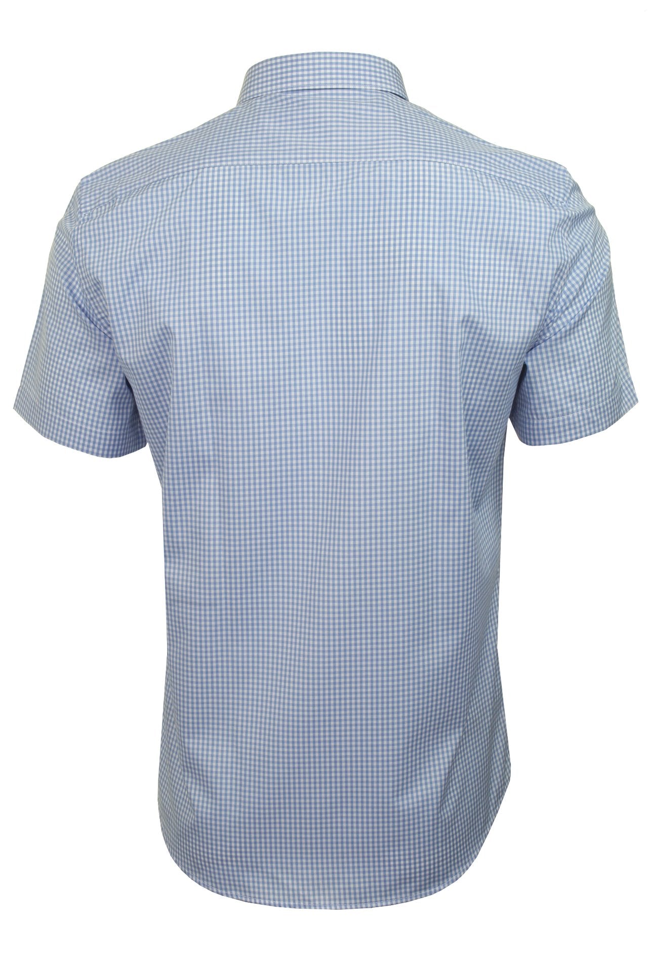 Xact Mens Short Sleeved Gingham Check Shirt - Slim Fit-3