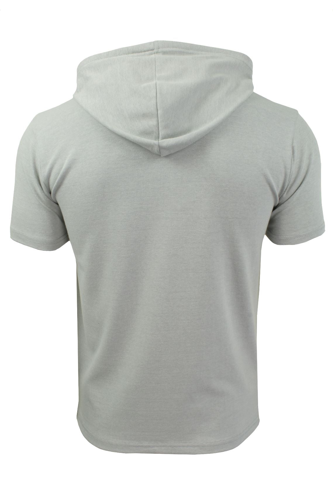 Mens Hoodie T-Shirt by Xact Short Sleeved (Grey Marl)-3